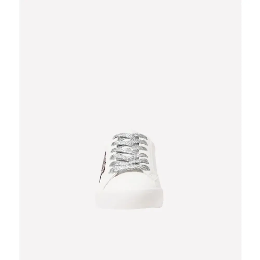 FabKids White Glitter Star Sneakers Girls Size 1